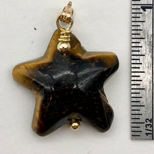 Tiger Eye Starfish Pendant Necklace | Semi Precious Stone | 14k gf Pendant - PremiumBead Alternate Image 4