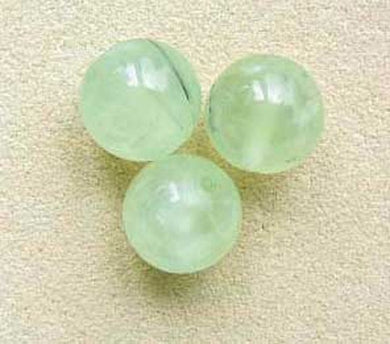 3 Rare Gemmy Green Prehnite 10mm Round Beads 007273 - PremiumBead Primary Image 1