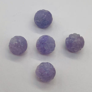 Jade AAA Carved Round Bead | 12mm | Lavender | 1 Bead