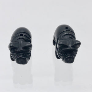 Carved Obsidian Pig Semi Precious Gemstone Bead Figurine! - PremiumBead Alternate Image 5