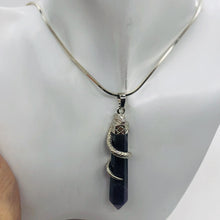 Load image into Gallery viewer, Snake Sterling Silver Fluorite Point | 2 1/4&quot; Long | Purple/Silver | 1 Pendant |
