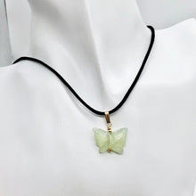 Load image into Gallery viewer, Flutter Carved Aventurine Butterfly 14Kgf Pendant | 1 1/4&quot; Long | Green | - PremiumBead Alternate Image 4
