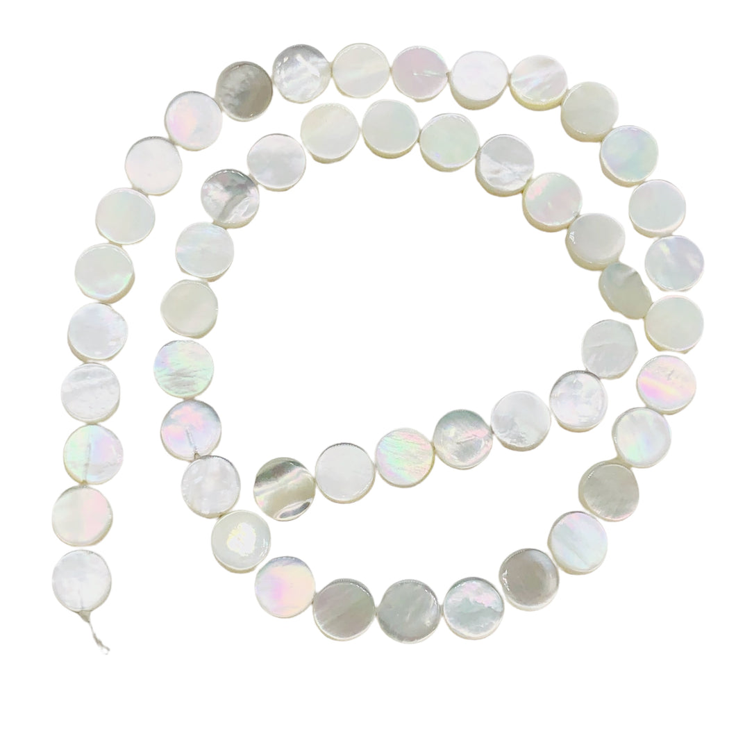 Hot Natural Mother of Pearl Shell Bead Strand | 8x2 mm | 51 Pearls |