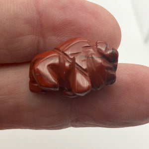 Abundance 2 Brecciated Jasper Hand Carved Bison / Buffalo Beads | 21x14x8mm | Red - PremiumBead Alternate Image 10