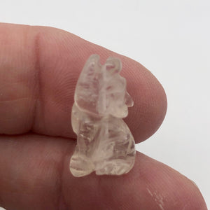 Adorable Quartz Wolf/Coyote Figurine Worry-stone | 21x11mm | Clear - PremiumBead Primary Image 1