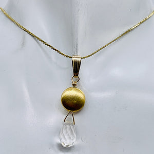 Quartz 14K Gold Filled Facetted Briolette | 1 3/4" Long | Clear | 1 Pendant |