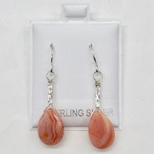 Load image into Gallery viewer, Botswana Sterling Silver Faceted Briolette Earrings | 1 1/2&quot; Long | Peach |
