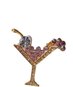 Cheer Shimmering Crystal Cosmopolitan Pin Brooch 10084A