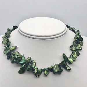 Designer! 13.11ct Green Corn Flake Keishi Pearl Strand 109062N - PremiumBead Primary Image 1