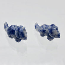 Load image into Gallery viewer, Dinosaur 2 Carved Sodalite Triceratops Beads | 22x11x7.5mm | Blue w/White - PremiumBead Alternate Image 2
