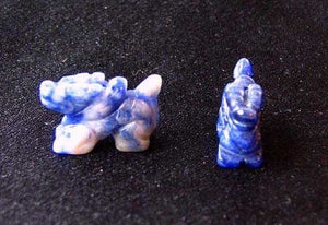 Wild 2 Sodalite Hand Carved Winged Dragon Beads | 21x14x9mm | Blue white - PremiumBead Primary Image 1