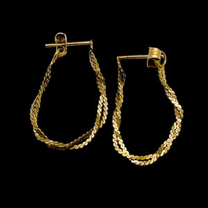 14K Gold Chain Post Earrings | 1" Long | Gold | 1 Pair |