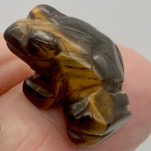 Adorable Tigereye Frog Figurine | 22x17x10mm | Golden Brown - PremiumBead Primary Image 1