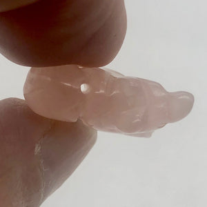 Roar Hand Carved Natural Rose Quartz Bear Figurine | 21x11x8mm | Pink - PremiumBead Alternate Image 3