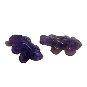 Charming Carved Natural Amethyst Lizard Figurine