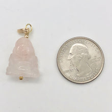 Load image into Gallery viewer, Namaste Hand Carved Rose Quartz Buddha and 14k Gold Filled Pendant, 1.5&quot; Long - PremiumBead Alternate Image 6
