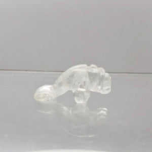 Adorable Quartz Manatee Figurine Worry-stone | 25x13x10mm | Clear - PremiumBead Primary Image 1