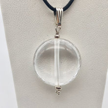 Load image into Gallery viewer, Artisan Created Faceted Wheel Quartz Sterling Silver Pendant 506657A - PremiumBead Primary Image 1
