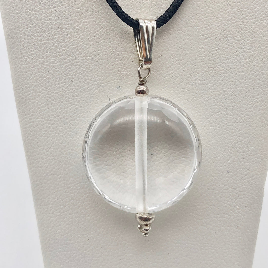 Artisan Created Faceted Wheel Quartz Sterling Silver Pendant 506657A - PremiumBead Primary Image 1