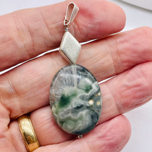Load image into Gallery viewer, Ocean Jasper Sterling Silver Oval Pendant | 2&quot; Long | Green | 1 Pendant |

