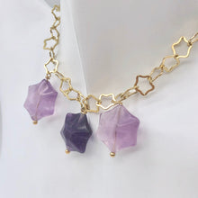 Load image into Gallery viewer, Natural Fluorite &amp; 22K Vermeil Star 18 inch Necklace 209245Fl - PremiumBead Alternate Image 3
