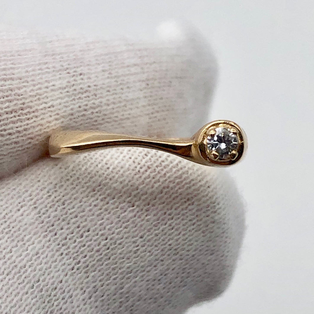 Natural Diamond Solid 14K Yellow Gold Pinky Ring Size 4 1/2 9982Am - PremiumBead Primary Image 1