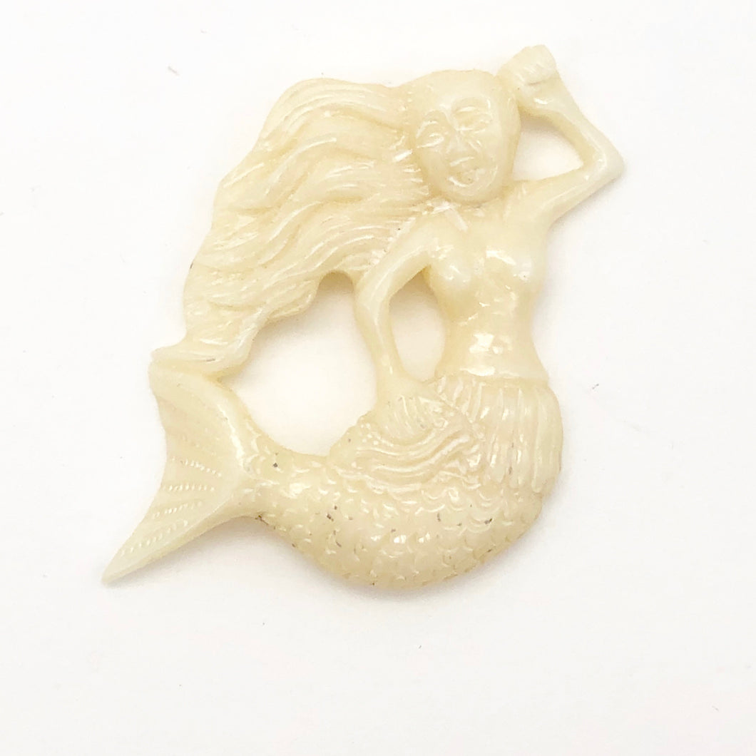 carved-mermaid-with-wind-blown-hair-bead-54x37x6mm Primary Image 1