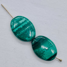 Load image into Gallery viewer, Natural Malachite Oval Coin Beads | Green | 18x13x4mm | 2 Beads |
