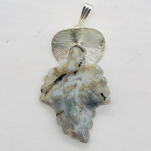 Load image into Gallery viewer, Jasper Sterling Silver Leaf | 2 1/2&quot; Long | Gray/Black | 1 Pendant
