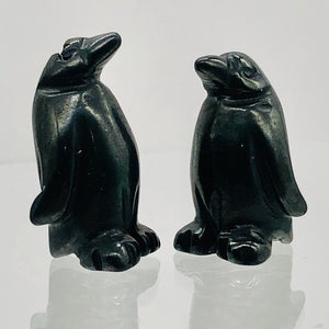 March of The Penguins Carved Hematite FIGURINE