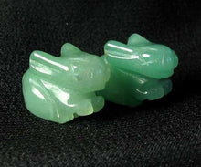 Load image into Gallery viewer, Hoppy 2 Hand Carved Natural Aventurine Bunny Rabbit Beads | 22x12x10m | Green - PremiumBead Alternate Image 4
