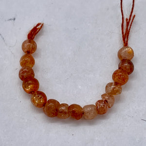 Sunstone Strand Round Beads | 3 mm | Orange | 150 Beads |