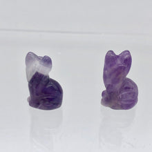 Load image into Gallery viewer, Adorable! 2 Amethyst Sitting Carved Cat Beads | 21x14x10mm | Purple - PremiumBead Alternate Image 9
