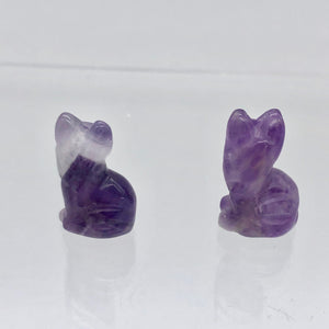 Adorable! 2 Amethyst Sitting Carved Cat Beads | 21x14x10mm | Purple - PremiumBead Alternate Image 9