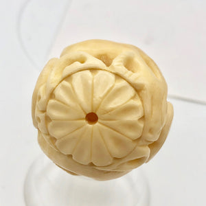 Carved Chinese Zodiac YEAR OF THE OX Bone Bead| 30mm | Cream | Round | 1 Bead | - PremiumBead Alternate Image 5