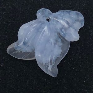 12cts Exquisitely Hand Carved Blue Chalcedony Flower Pendant Bead - PremiumBead Alternate Image 2