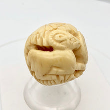 Load image into Gallery viewer, Cracked Chinese Zodiac Year of the Ram Bone Bead| 30mm| Cream| Round| 1 Bead | - PremiumBead Alternate Image 3
