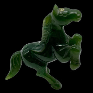 Jade Carved Soaring Prancing Horse | 2 1/4" Long | Green | 1 Figurine |