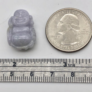 25cts Hand Carved Buddha Lavender Jade Pendant Bead | 21x14x9mm | Lavender - PremiumBead Alternate Image 2