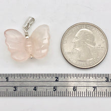 Load image into Gallery viewer, Flutter Carved Rose Quartz Butterfly and Sterling Silver Pendant 509256RQS - PremiumBead Alternate Image 5
