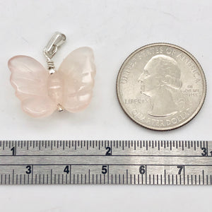 Flutter Carved Rose Quartz Butterfly and Sterling Silver Pendant 509256RQS - PremiumBead Alternate Image 5