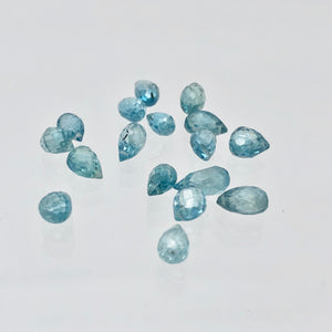 1 Blue Zircon Faceted Briolette Bead, 5.5x4mm, Blue, 1.1 carats 4880 - PremiumBead Alternate Image 4