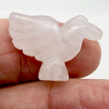 Load image into Gallery viewer, Lovely Hand Carved Rose Quartz Dove Figurine Worry Stone | 18x18x7mm | Pink
