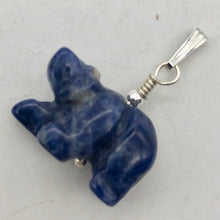Load image into Gallery viewer, Roar! Hand Carved Natural Sodalite Bear Sterling Silver Pendant - PremiumBead Alternate Image 6

