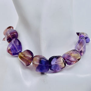 Ametrine Nugget Large Bead Strand | 25x18x14 to 21x15x12 | Purple/Gold| 19 Beads