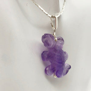 Charming Carved Natural Amethyst Lizard and Sterling Silver Pendant 509269AMS - PremiumBead Alternate Image 10