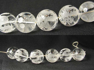 1 Spectacular Hand Etched Dragon Phoenix Natural Quartz 18mm 10637 | 18mm | Clear - PremiumBead Primary Image 1