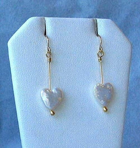 Valentine Cream Freshwater Heart Coin Pearl and 14K Gf Drop/Dangle Earrings 6503 - PremiumBead Alternate Image 2