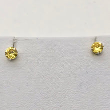 Load image into Gallery viewer, November Birthstone 5mm Lab Citrine Sterling Silver Earrings - PremiumBead Alternate Image 3
