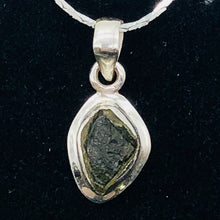Load image into Gallery viewer, Moldavite Sterling Silver Drop | 1&quot; Long | Green | 1 1&quot; Long |
